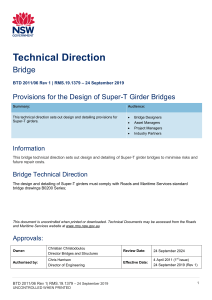 Provisions for the Design of Super- T Girder Bridges