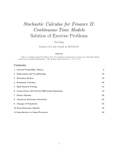 Stochastic Calculus Finance II Solution Manual