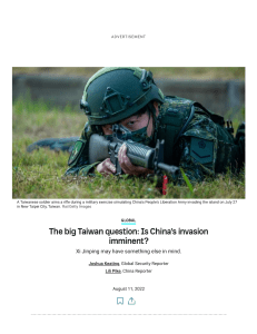 China invading Taiwan seems like a sure thing. But is it 