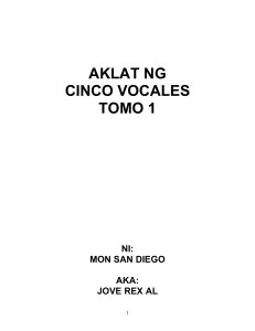 LNK Aklat ng Cinco Vocales Tomo 1