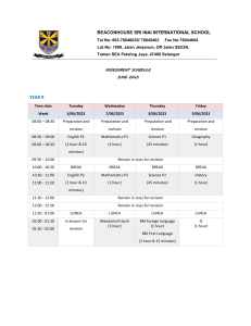 Year 9 Assessment Schedule - June 2023