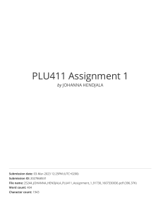 PLU411 Assignment 1