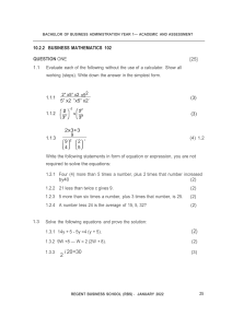 Business mathematics Assignment no.2 (1)
