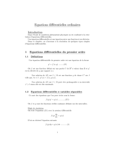Equations différentielles