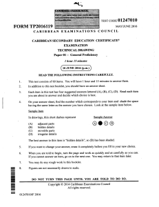 CSEC Technical Drawing June 2016 Multiple Choice