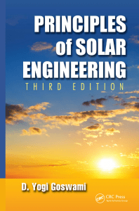 Principles of Solar Engineering, 2nd Edition Goswami