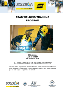 ESAB WELDING TRAINING PROGRAN - 2018-1 V1