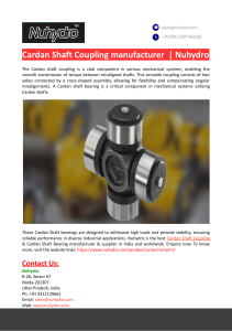 Cardan Shaft Coupling manufacturer