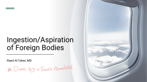 (29)Ingestion and Aspiration of Foreign Bodies