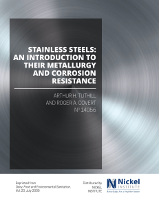 Stainless steels an introduction to their metallurgy and corrosion resistance