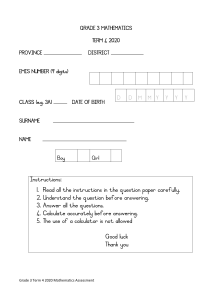 GRADE 3  Term 4 Mathematics Assessment (1)