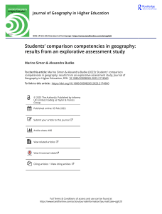 学生在地理方面的比较能力：探索性评估研究的结果