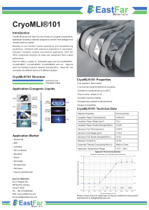 CryoMLI®101 Datasheet: Cryogenic Insulation Material