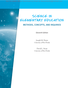 Science in Elementary Education, Methods, Concepts & Inquiries11e Joseph Peters, David Stout