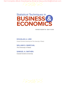 Statistical Techniques in Business and Economics 19e Douglas Lind, William Marchal, Samuel Wathe