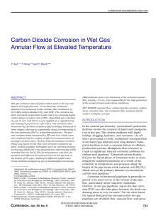 Carbon Dioxide Corrosion in Wet Gas Annular Flow at Elevated Temperature