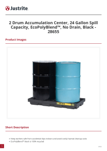 2 Drum Accumulation Center 24 Gallon Spill Capacity EcoPolyBlend No Drain Black 28655