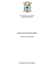 QUANTITATIVE METHODS - GBS 541
