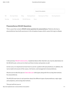 Pneumothorax NCLEX Questions