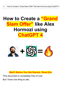 How to Create a “Grand Slam Offer” like Alex Horm…