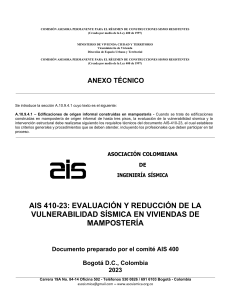 AIS 410-23 EVALUACIÓN Y REDUCCIÓN DE LA VULNERABILIDAD