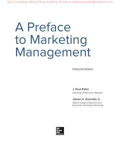 A Preface to Marketing Management, 15e Paul Peter, James Donnelly