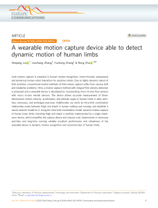 A wearable motion capture device able to detect dynamic motion of human limbs