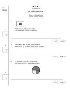 Kertas Soalan Matematik Sekolah Rendah