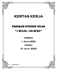 Kertas Kerja Program Intensif NILAM "1 Bulan, 100 Buku"