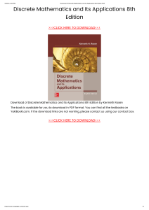 Download of Discrete Mathematics and Its Applications 8th Edition PDF