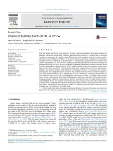 Origins of building blocks of life