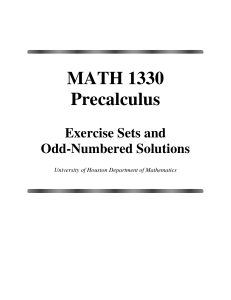 Math1330 Printable Exercises and Solutions