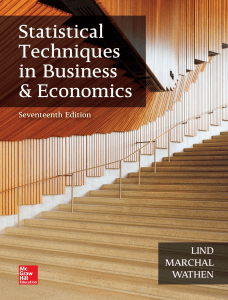 Statistical Techniques in Business & Economics, 17th Edition