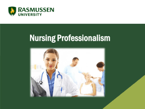 Nursing Student Professionalism week 1
