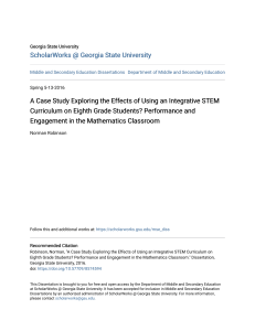 A Case Study Exploring the Effects of Using an Integrative STEM C