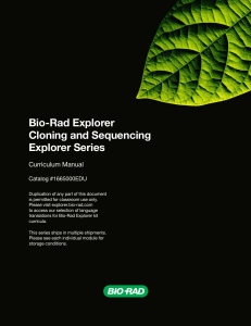 Bio-Rad - Cloning And Sequencing Explorer Series