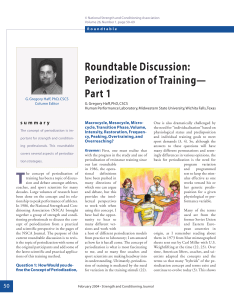Roundtable Discussion Periodization of T