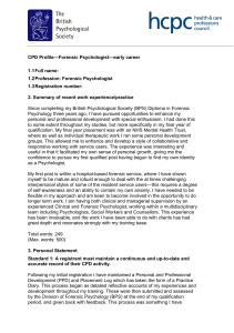 HCPC example CPD Profile - Forensic Psychologist - early career