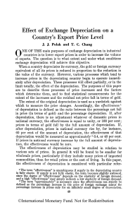 [IMF Staff Papers] Effect of Exchange Depreciation on a Country’s Export Price Level