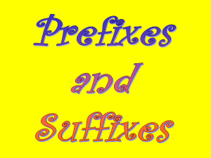 prefixes and suffixes