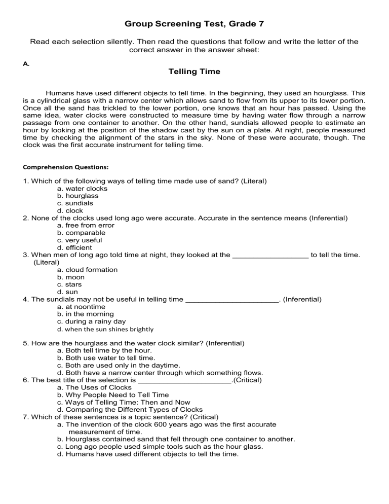 group-screening-test-grade-7