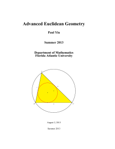 Advanced Euclidean geometry