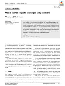 Mobile phones Impacts challenges and predictions