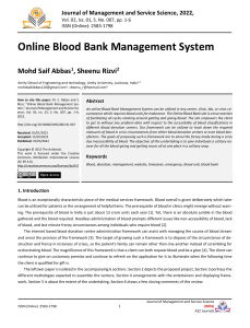 Online Blood Bank Management System
