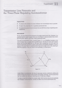 Experiment-06 Transmission Line Networks and the Three Phase Regulating Autotransformer