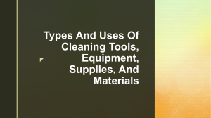 Types And Uses Of Cleaning Tools, Equipment