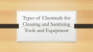 Types of Chemicals for Cleaning and Sanitizing