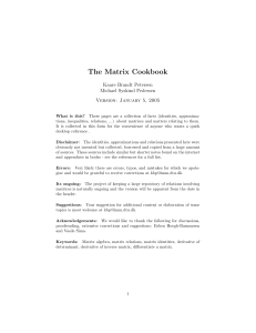 MatrixCookBook - A custom matrix operations cheatsheet