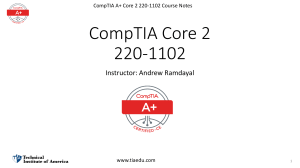 CompTIA A+ Core 2 220-1102 Course Notes