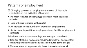 Patterns of employment and CSR